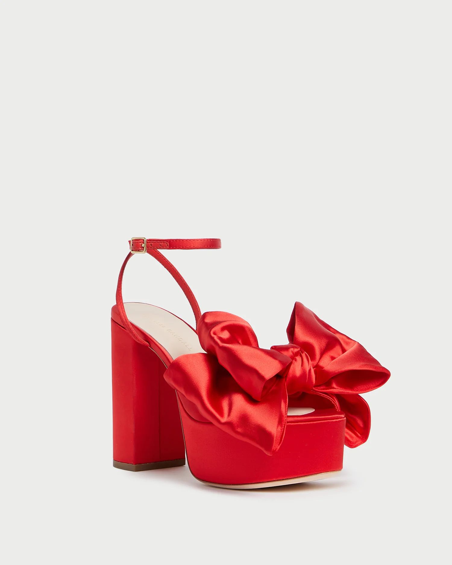 Kiki Red Satin Platform Sandal | Red Bow Heels | Christmas Shoes valentines Day Shoes #LTKshoecrush  | Loeffler Randall