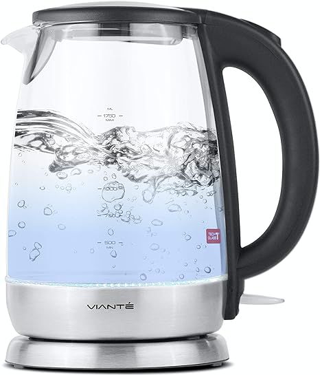 Glass Electric Tea Kettle. Fast Water Boiler. BPA-FREE Stainless Steel & Borosilicate Glass. 30-s... | Amazon (US)