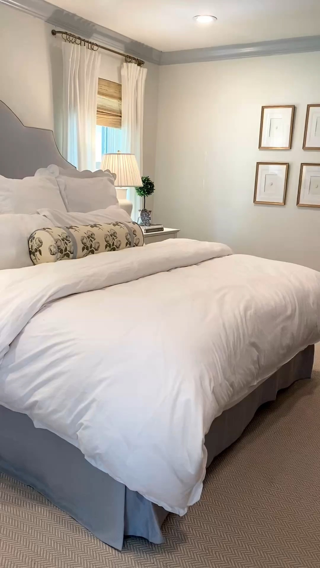 My headboard, nightstand, bedskirt, duvet cover, insert, sheets, and scalloped shams are all on sale or discounted with code right now (some require a code listed on website to access the discount)!  My headboard and bedskirt are in the fabric option, Linen French Blue!