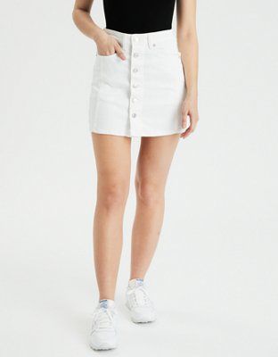 AE Super High-Waisted Denim A-Line Skirt | American Eagle Outfitters (US & CA)