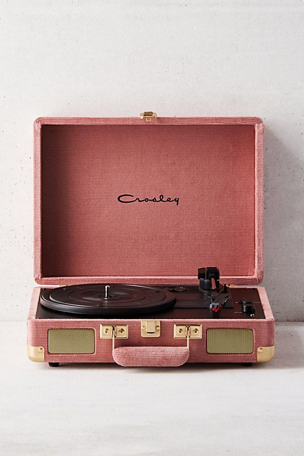 Crosley UO Exclusive Corduroy Cruiser Bluetooth Record Player - Pink at Urban Outfitters | Urban Outfitters (US and RoW)