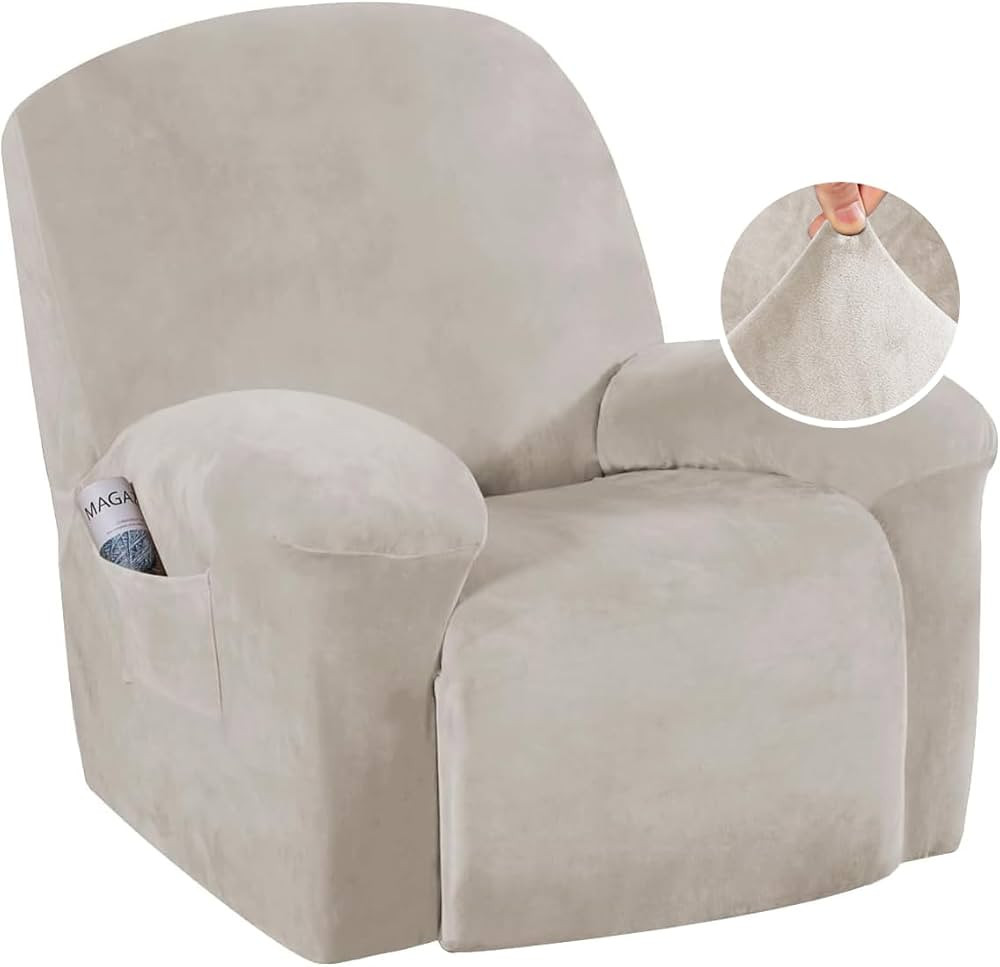 H.VERSAILTEX Stretch Recliner Covers with Pockets 1-Piece Recliner Chair Slipcovers Furniture Cov... | Amazon (US)