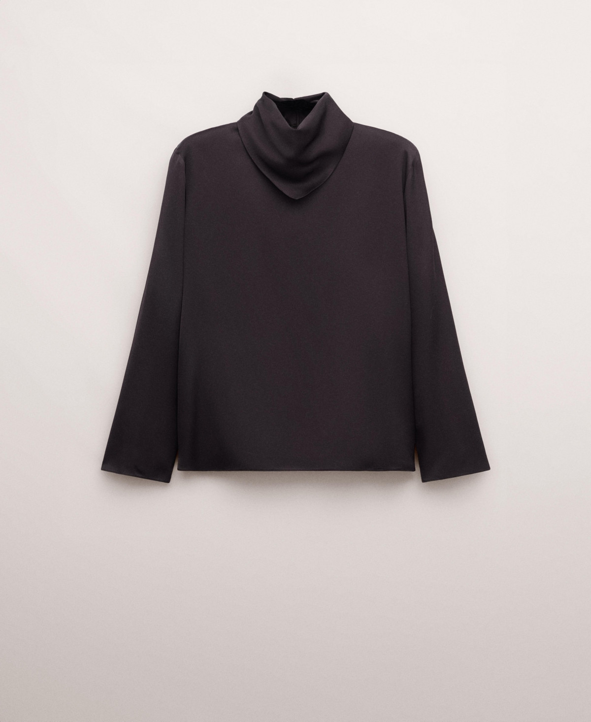 Mango Women's Satin Turtleneck Blouse - Brown | Macy's