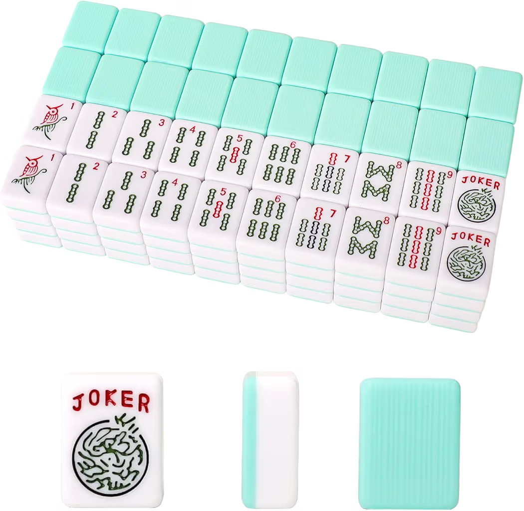 American Mahjong Tiles (1.2”,Tiles Only), 166 American Mahjong Tiles with Light Green Color | Amazon (US)