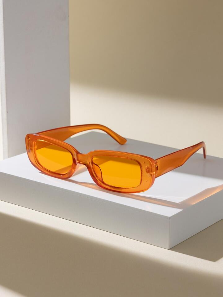 1pair Women Square Frame Boho Shades Fashion Glasses For Women Men Trendy Retro Fashion Glasses 9... | SHEIN