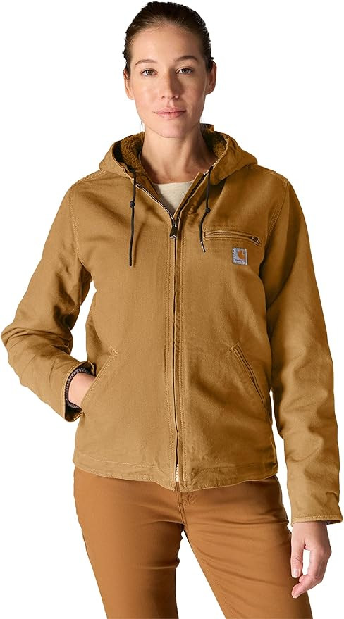 Carhartt Women's Loose Fit Washed Duck Sherpa Lined Jacket | Amazon (US)