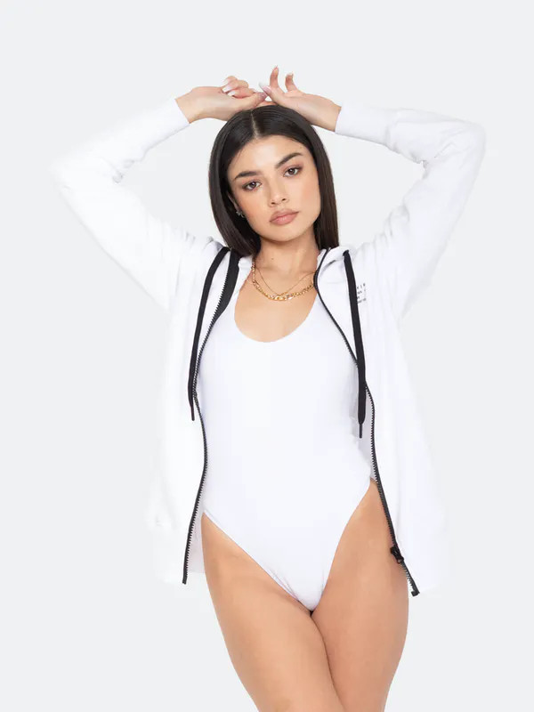 Black White Beige White Bodysuit - White - M | Verishop