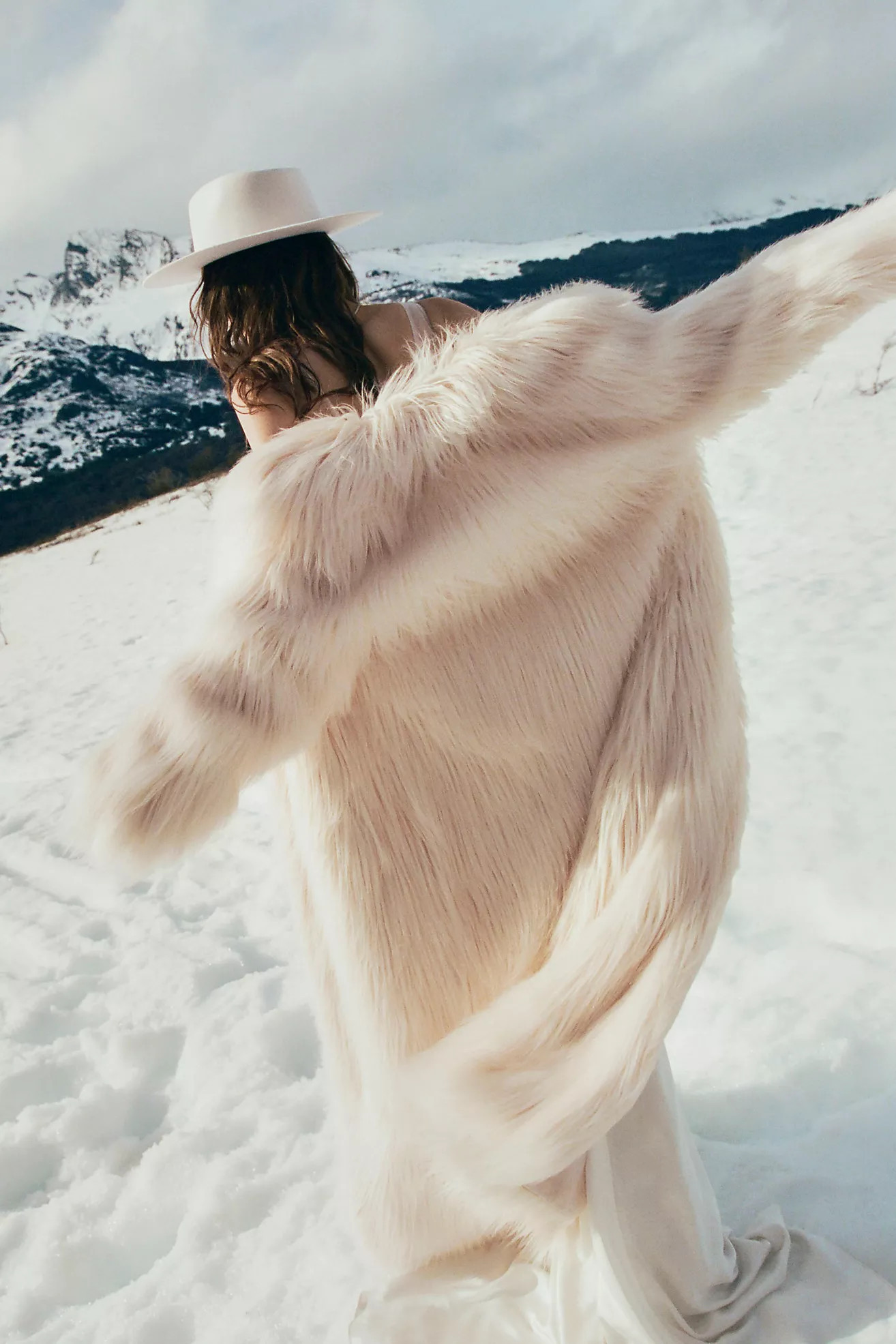 LoveShackFancy Valia Long Faux Fur Coat | Anthropologie (US)