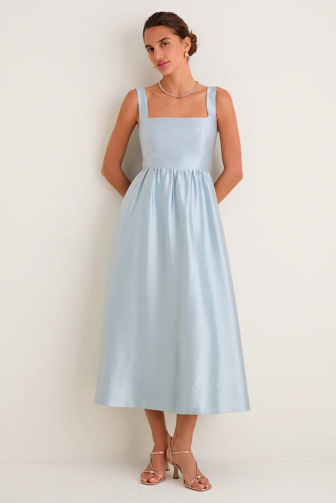 Pewter Blue Dupioni Esme Dress | Tuckernuck (US)