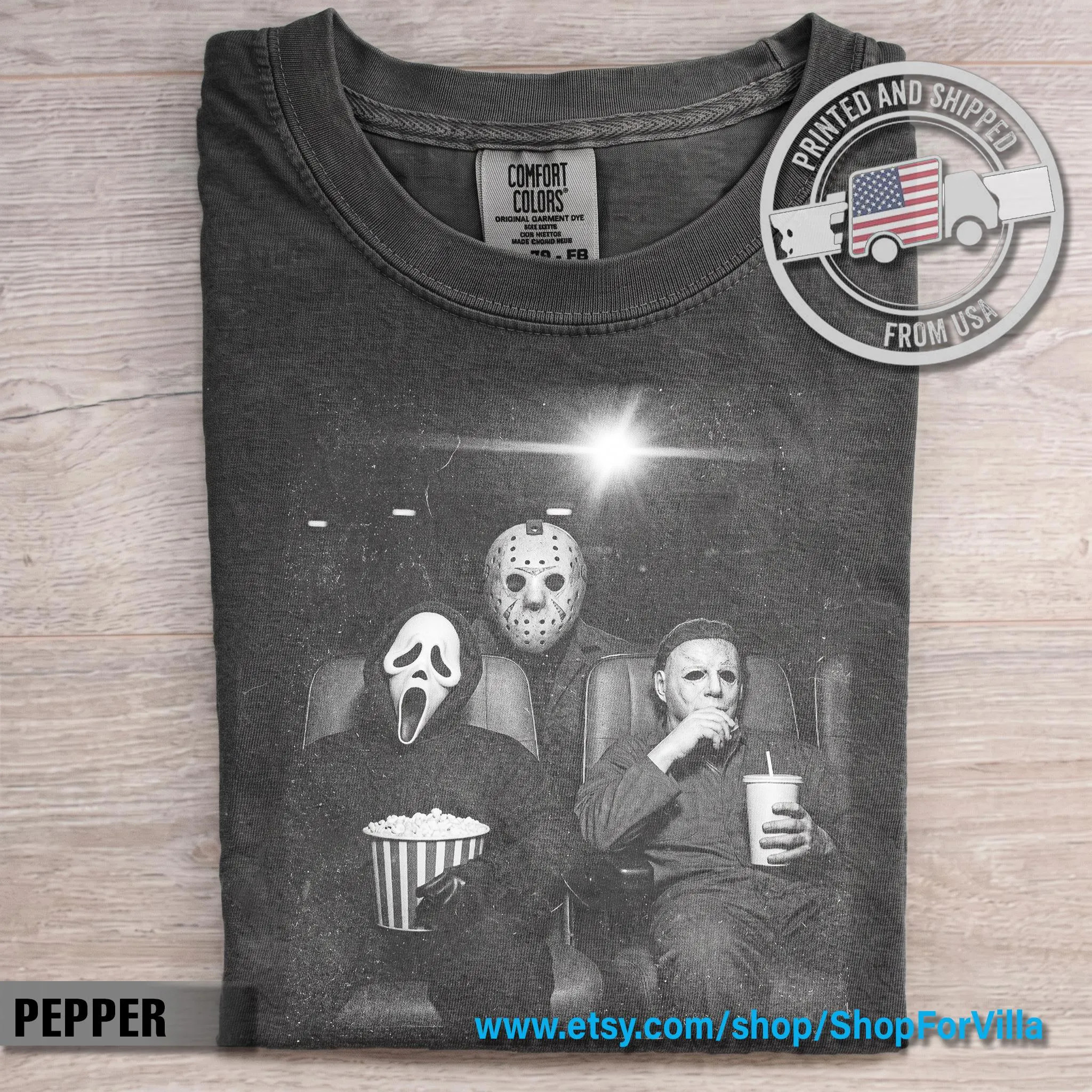 Vintage Jason And Michael Myers Cinema Shirt, Funny Horror Movie T-Shirt, Retro Halloween Slasher Graphic Tee, Spooky Season Tees | Etsy (Global)