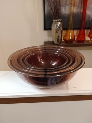 Set Of 4 Vtg Pyrex Cranberry Nesting Mixing Bowls #322 323 325 326 | eBay US