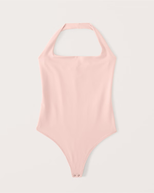 Double-Layered Seamless Fabric Halter Bodysuit | Abercrombie & Fitch (US)