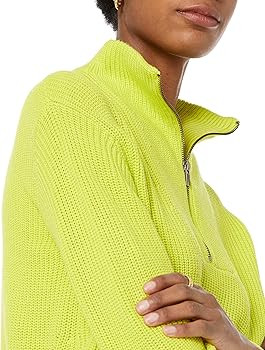 Amazon Aware Women's Relaxed-Fit Ribbed Half Zip Sweater (Available in Plus Size) | Amazon (US)