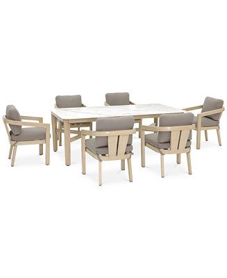Reid Outdoor 7-pc Dining Set, (Table + 6 Dining Chairs), Created for Macy's | Macy's