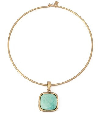 Turquoise Stone Short Pendant Necklace | Dillard's