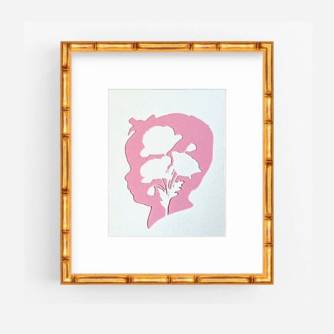 Hand Cut Botanical Silhouette Portrait  Cut Paper Poppy - Etsy | Etsy (US)