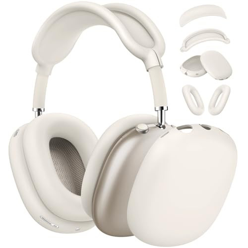 Case for Airpods Max Headphones, Ear Pad Case Cover/Ear Cups Cover/Headband Cover for AirPods Max (2024/2020), Silicone for Apple Airpod Max, Accessories Cases (Stone) [4 in 1] | Amazon (US)