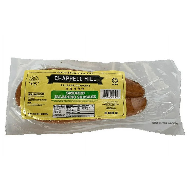 Chappell Hill Smoked Jalapeno Sausage, 14 oz, 1 Count - Walmart.com | Walmart (US)