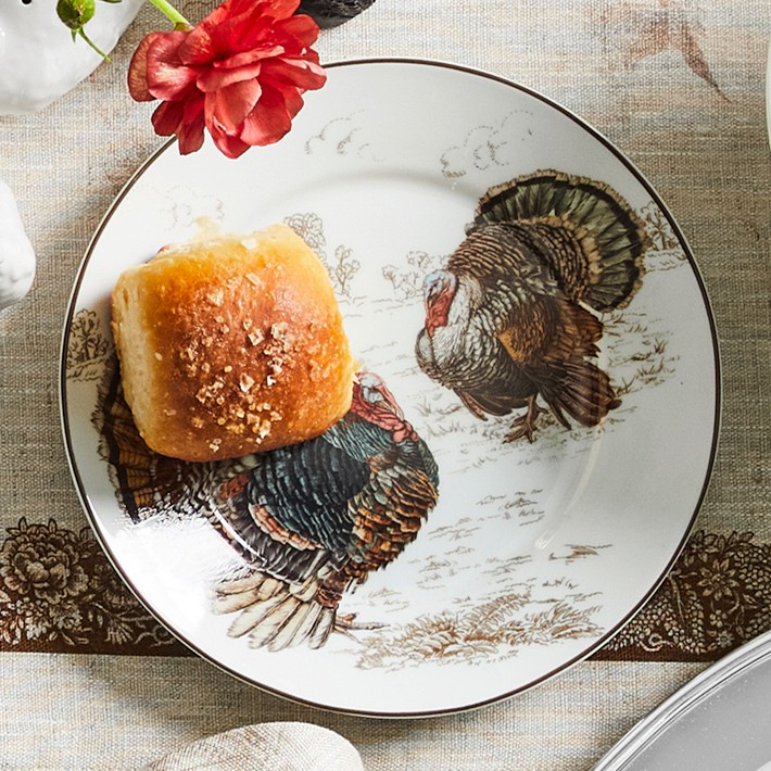 Plymouth Turkey 10 Year Anniversary Salad Plates, Set of 4 | Williams-Sonoma