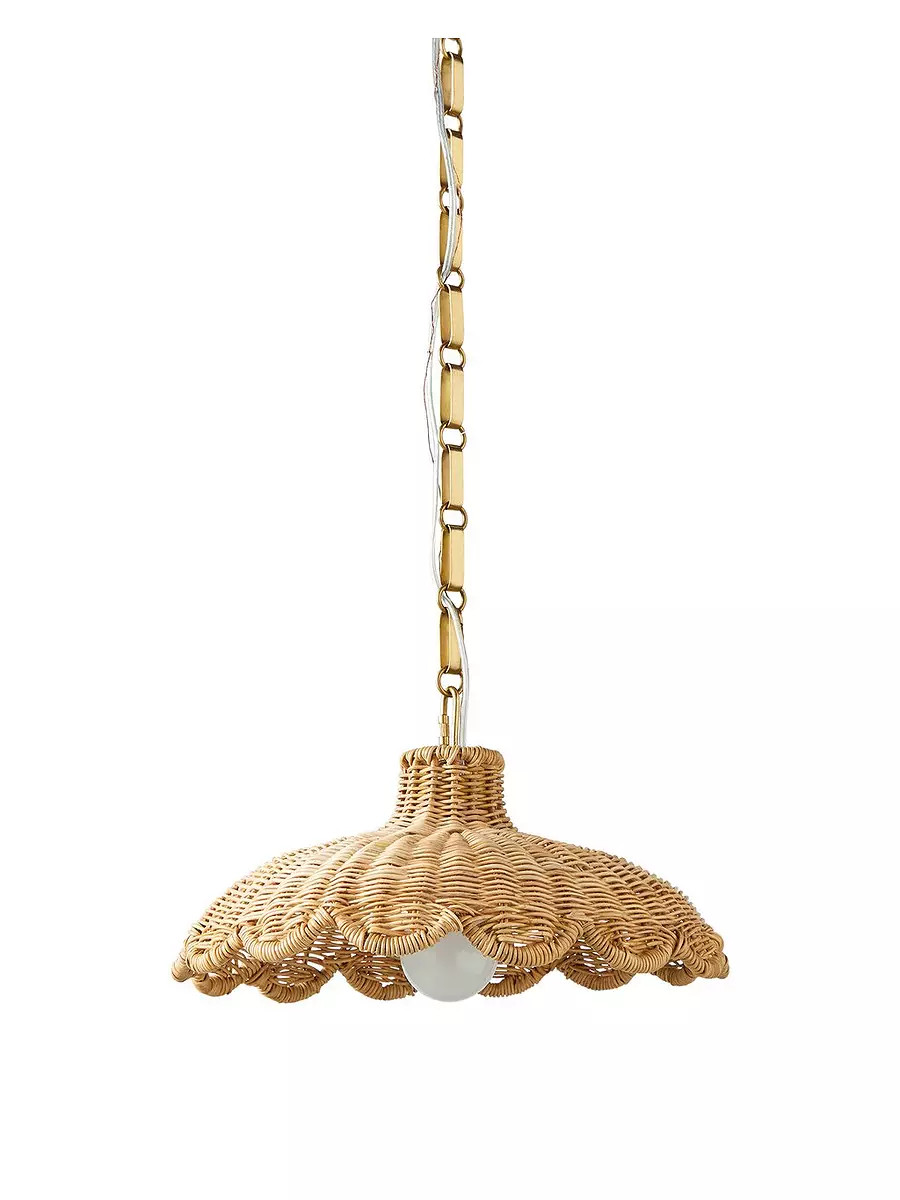 Scallop Rattan Pendant | Serena and Lily