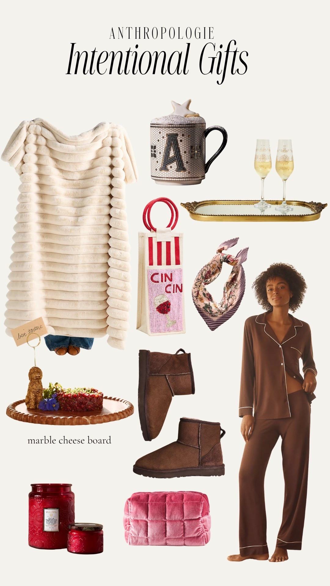 Gift with intention this year💝 mini ugg booties silk hair scarf mirrored tray monogram mug pajama set faux fur blanket marble wine holder
Anthro cyber sale is live with my code: KARINA30 gets you 30% off  + Spend $200 Now, Get $50 Later for Holiday Gifting, 12/11 - 12/25 ONLINE ONLY! 

#LTKHoliday #LTKGiftGuide #LTKootd #LTKSaleAlert #LTKCyberWeek