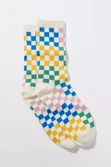 Multi-Check Crew Sock | Urban Outfitters (US and RoW)