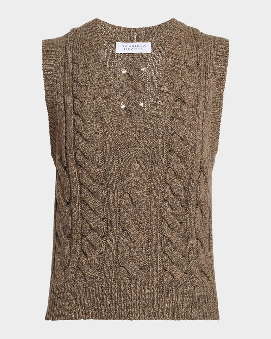 Gabriela Hearst Selsey Cashmere Cable Knit Sweater Vest | Neiman Marcus