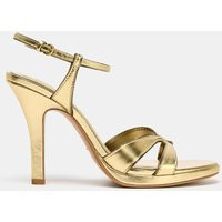 Zara - Metallic Effect Heeled Sandals - Women - Gold - Women | Zara US