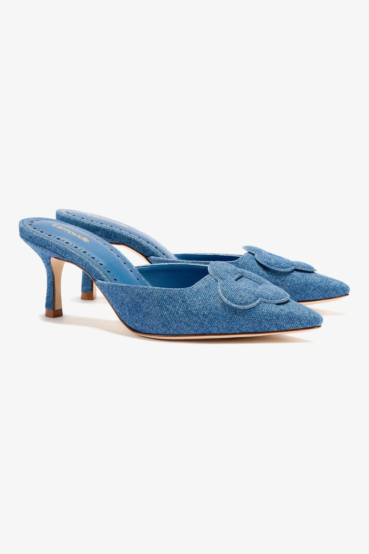 Flora Pump In Blue Stoned Denim | Larroude