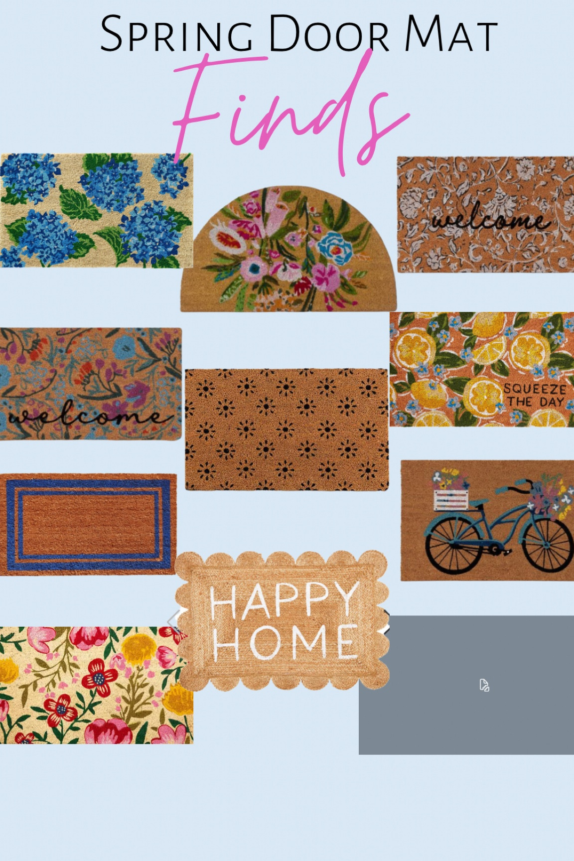 Spring doormats outdoor rugs for front porch patio decks etc 

#LTKhome #LTKFind #LTKSeasonal