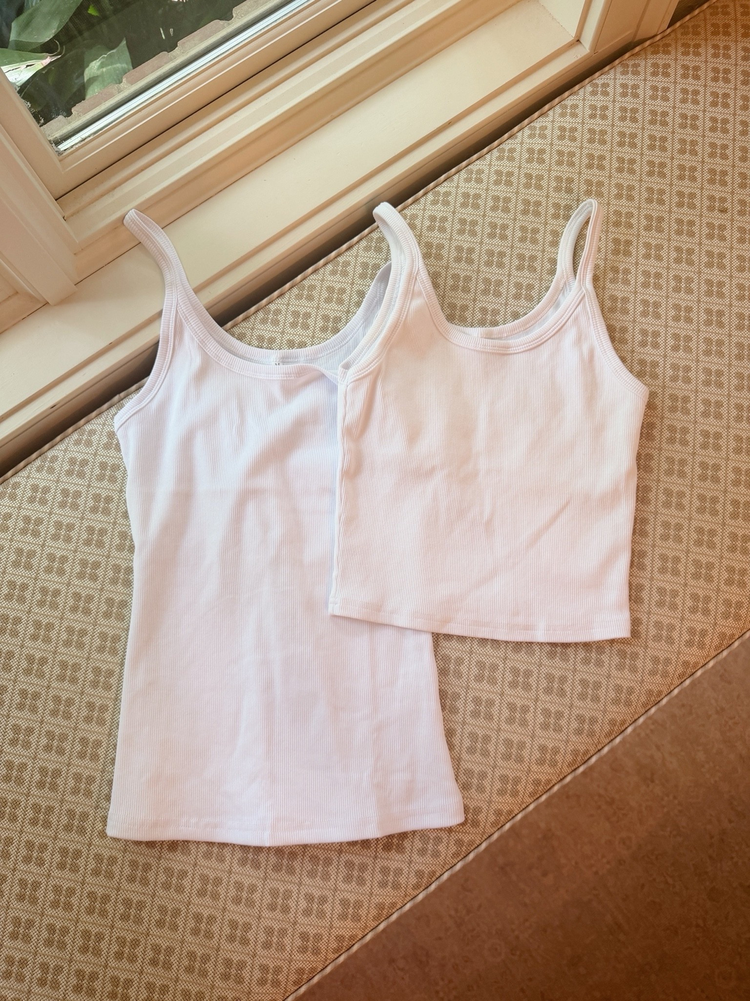 I love these classic cotton tanks (one is cropped) to pair with all kinds of things -￼

$20 and $15 - I sized up one size