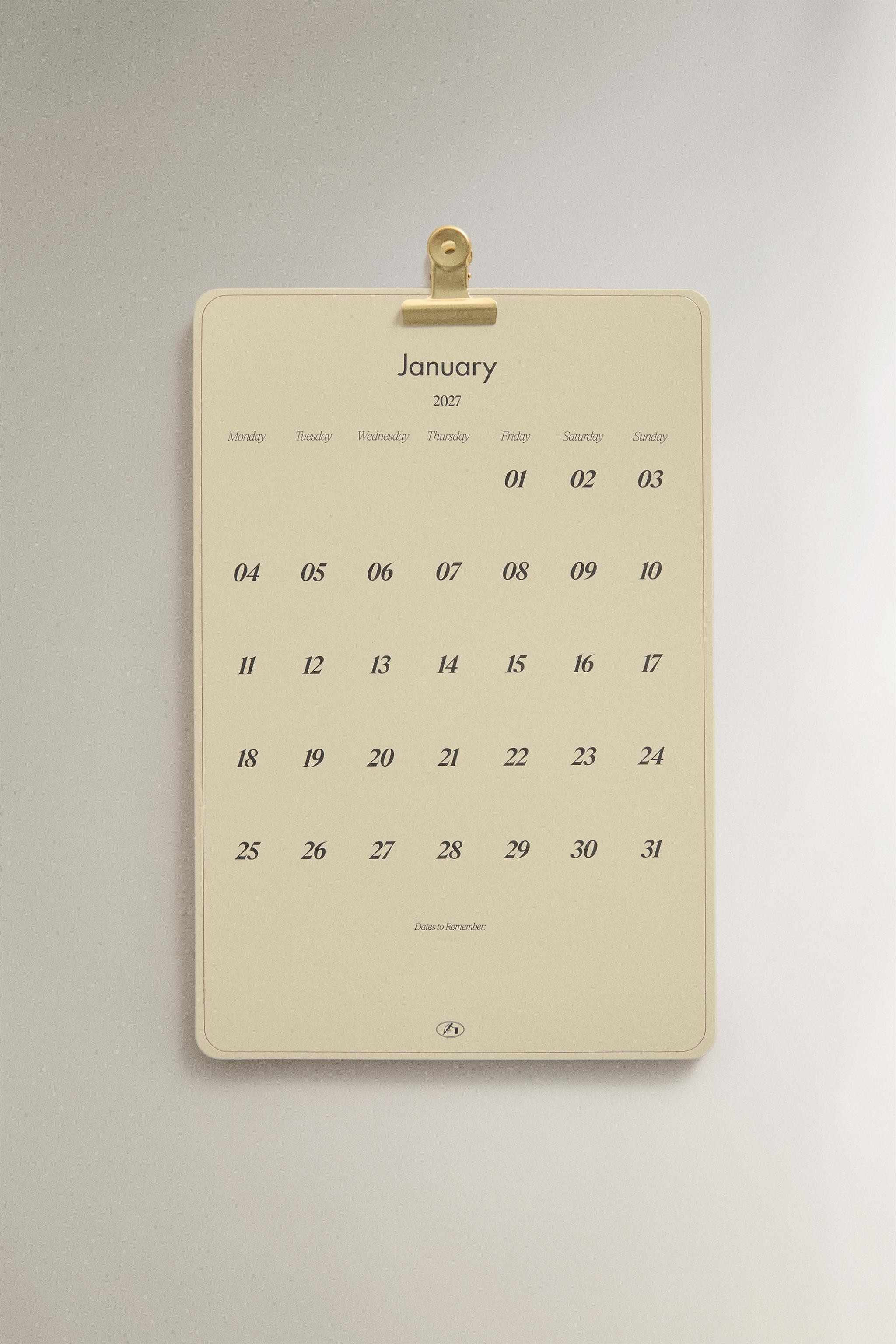 CALENDRIER MURAL 2027 | Zara FR