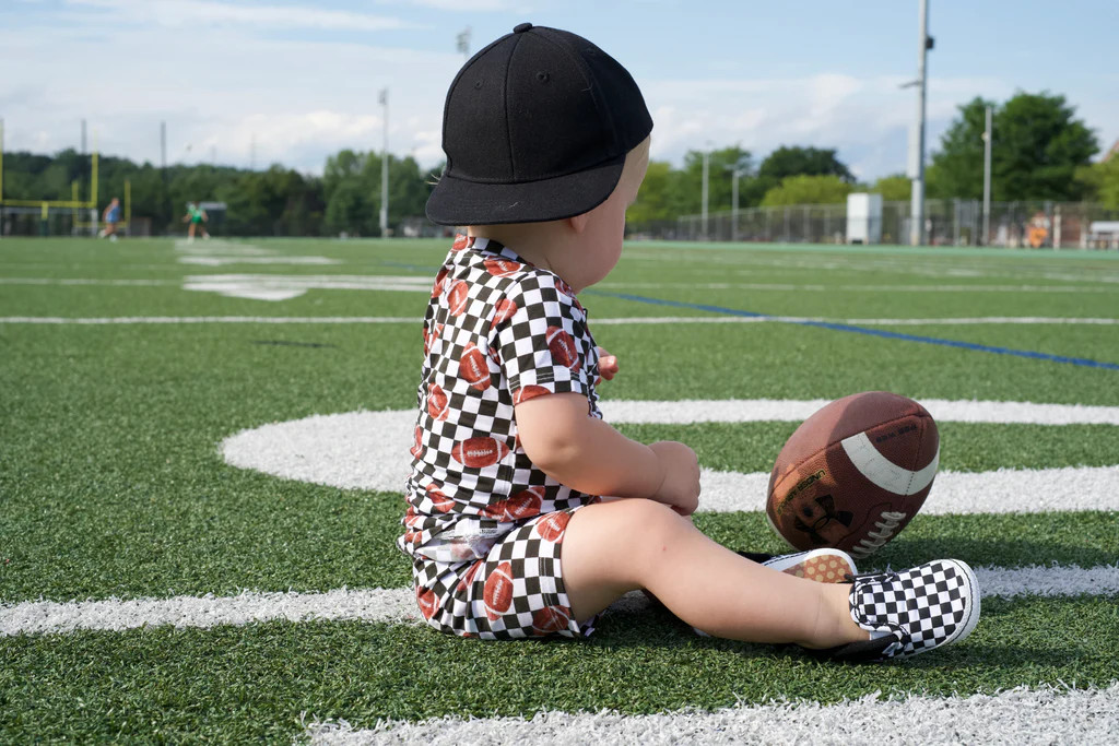 CHECKERED FOOTBALL DREAM SHORT SET | DREAM BIG LITTLE CO