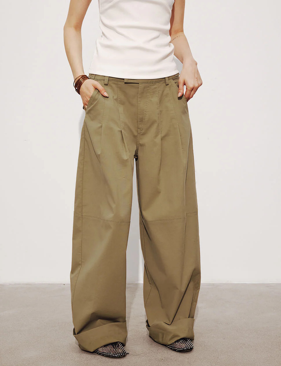 Baggy Khaki Button Pants-PREORDER | Pixie Market