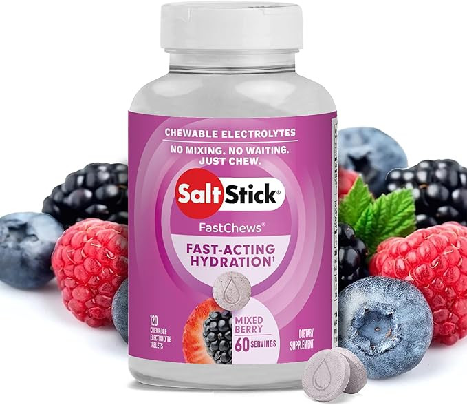 SaltStick Electrolyte FastChews - 120 Mixed Berry Chewable Electrolytes - Salt Tablets for Runnin... | Amazon (US)