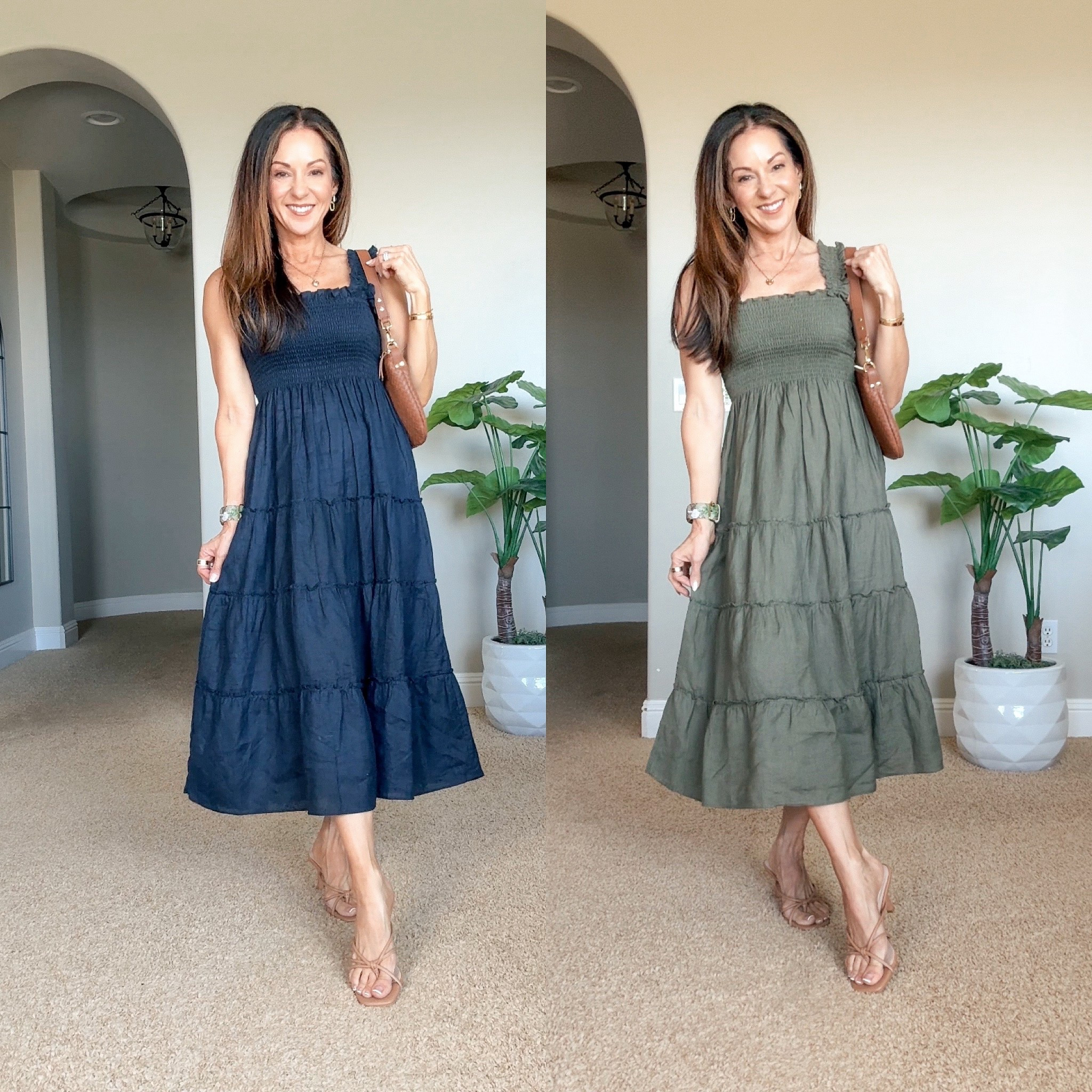 The perfect summer dress in Navy & Bayberry Olive from @Quince! 100% linen. This would be perfect for every day this summer, church, travel, barbecues…
For reference, I’m 5’1”, 107 LBS. Wearing size XS
#quincepartner