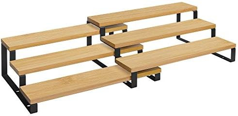 SONGMICS Spice Rack, Set of 2 Cabinet Shelf Organizers, 3-Tier Extendable Spice Holder, Bamboo, S... | Amazon (US)