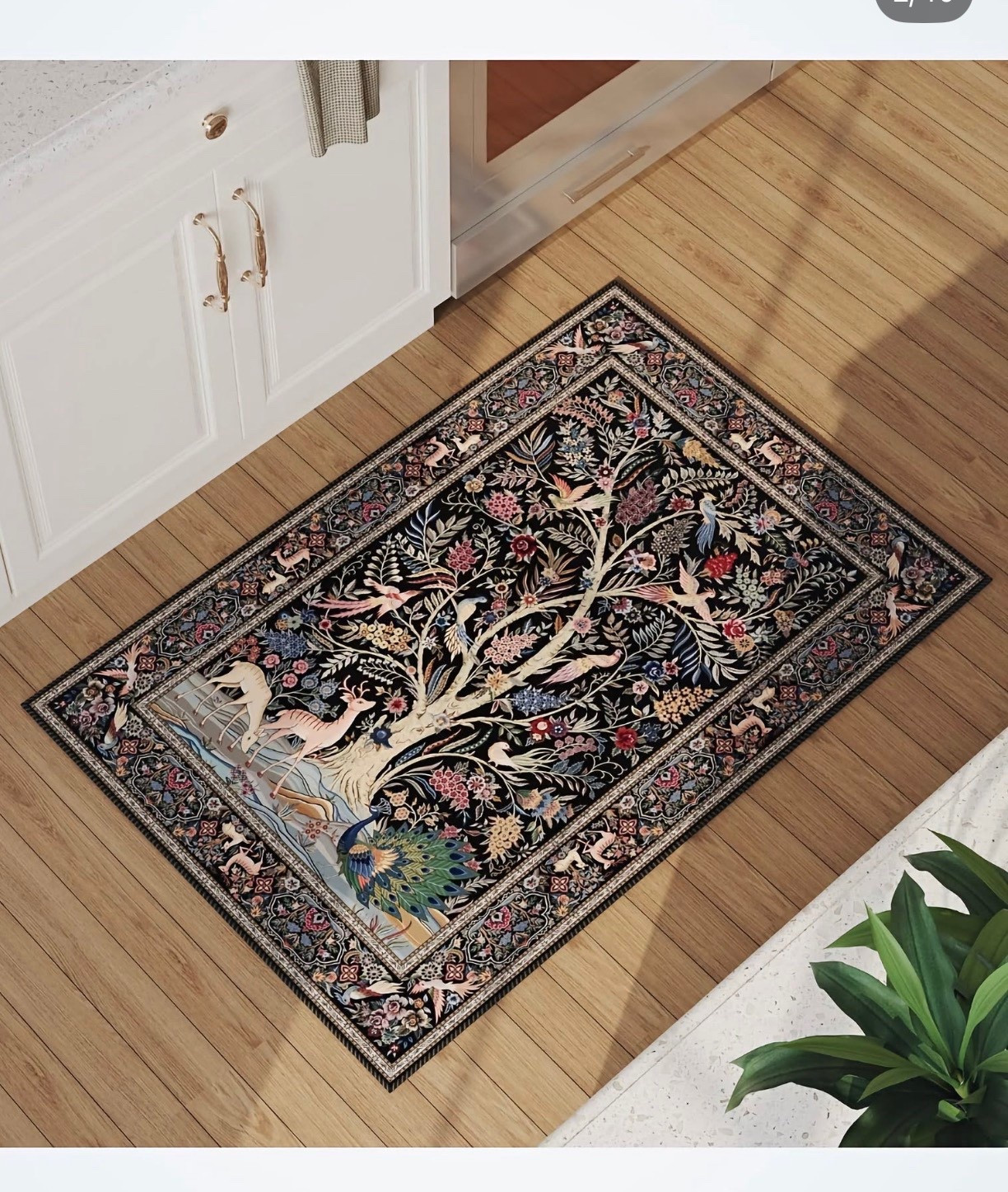 Rugcomf Indoor Door Mat 2x3 Rug Vibrant Tree of Life-Patterned Vintage Machine Washable Small Area Rug Non-Slip Low Pile Throw Rugs for Entryway Kitchen Front Door Entrance Entry Kids Room, Black

#LTKHome #LTKSeasonal
