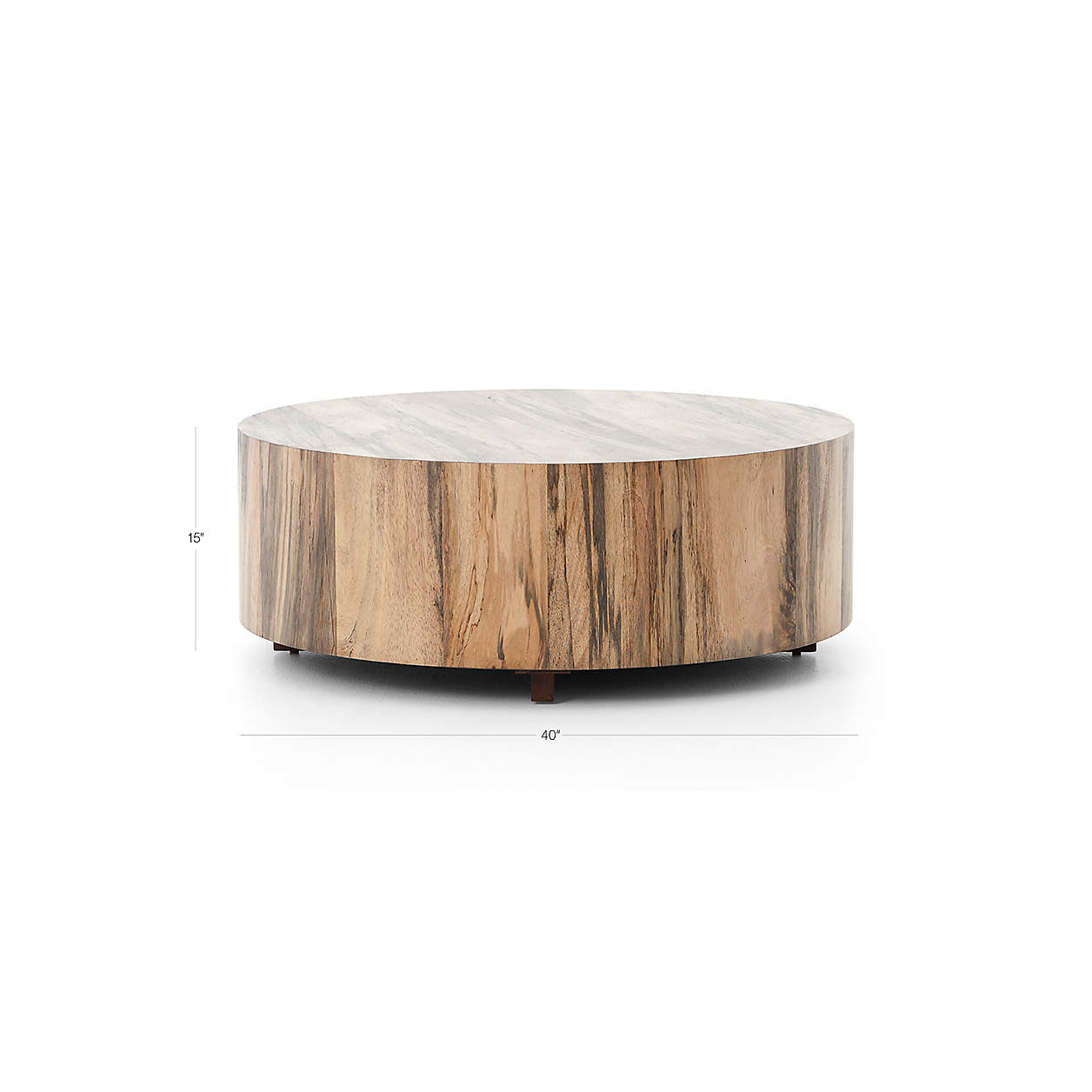 Dillon Spalted Primavera Wood 40" Round Coffee Table + Reviews | Crate & Barrel | Crate & Barrel