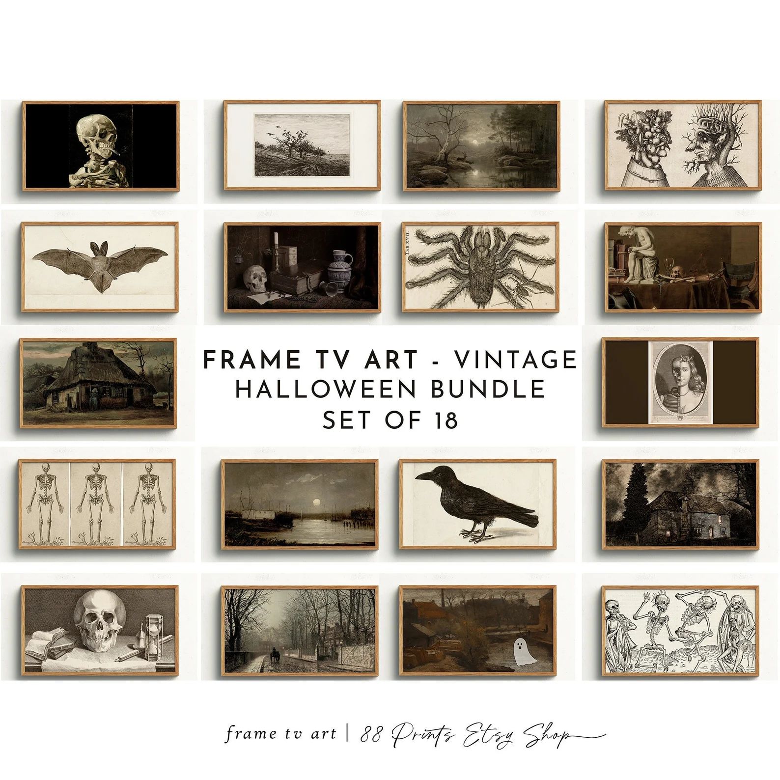 Samsung Frame TV Art Set Vintage Halloween Bundle - 18 files included! Halloween Frame TV Art | F... | Etsy (US)