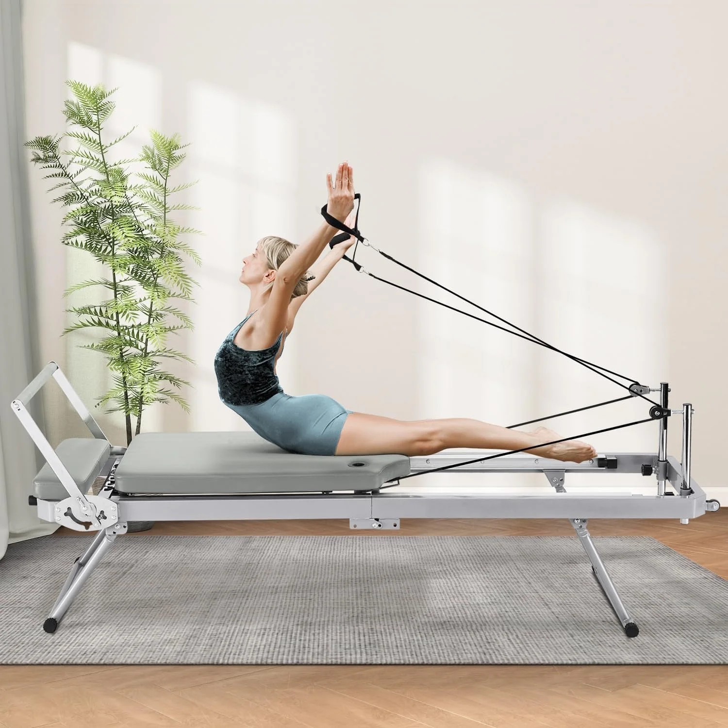 Pilates Reformer Foldable Pilates Machine & Equipment for Home Workout Cardio Fitness Rebounder, ... | Walmart (US)