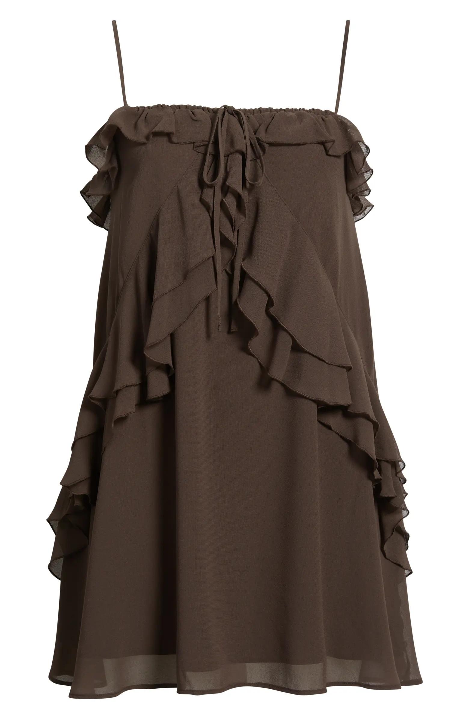 Open Edit Ruffle Chiffon Minidress | Nordstrom | Nordstrom