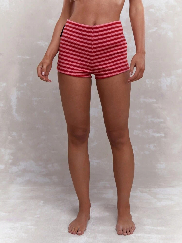 MISSGUIDED Striped Ribbed Knicker Sweater Shorts | SHEIN