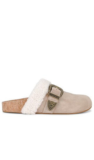 Puffy Cork Slide in Tan | Revolve Clothing (Global)
