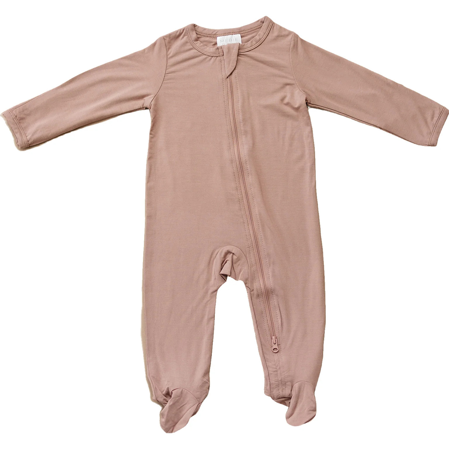 Dusty Rose Bamboo Footed Zipper | Mebie Baby