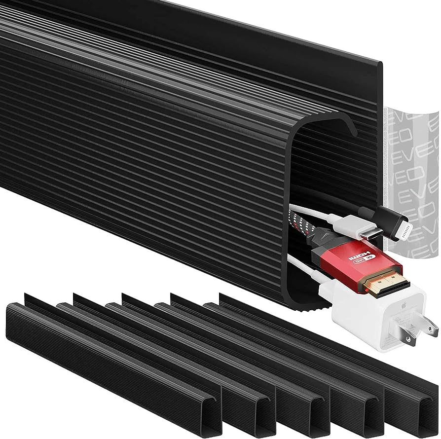 EVEO Cable Management Under Desk Kit - Under Desk Cable Management Cord Cover, Cable Hider Cord M... | Amazon (US)