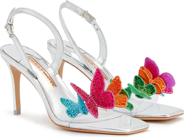 Vanessa Crystal Butterfly Slingback Stiletto Sandal (Women) | Nordstrom