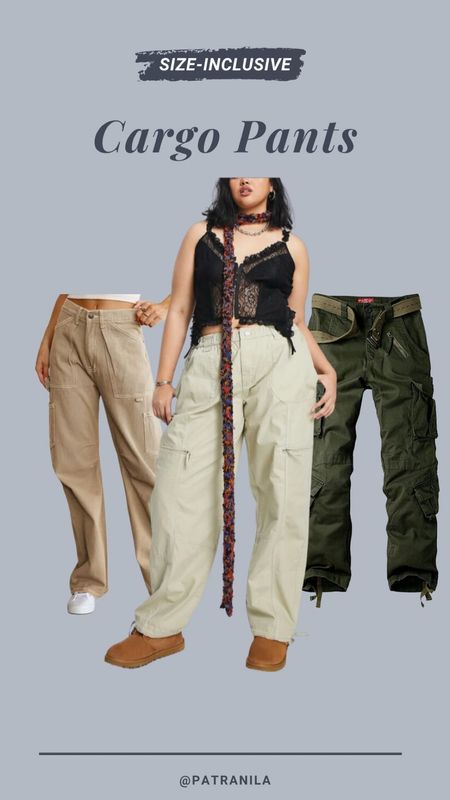 Size-inclusive cargo pants for women. Oversized cargo pants, plus size cargo pants, slouchy cargo, high waist cargo

#ltkunder50 #under50 

#LTKstyletip #LTKcurves #LTKunder100