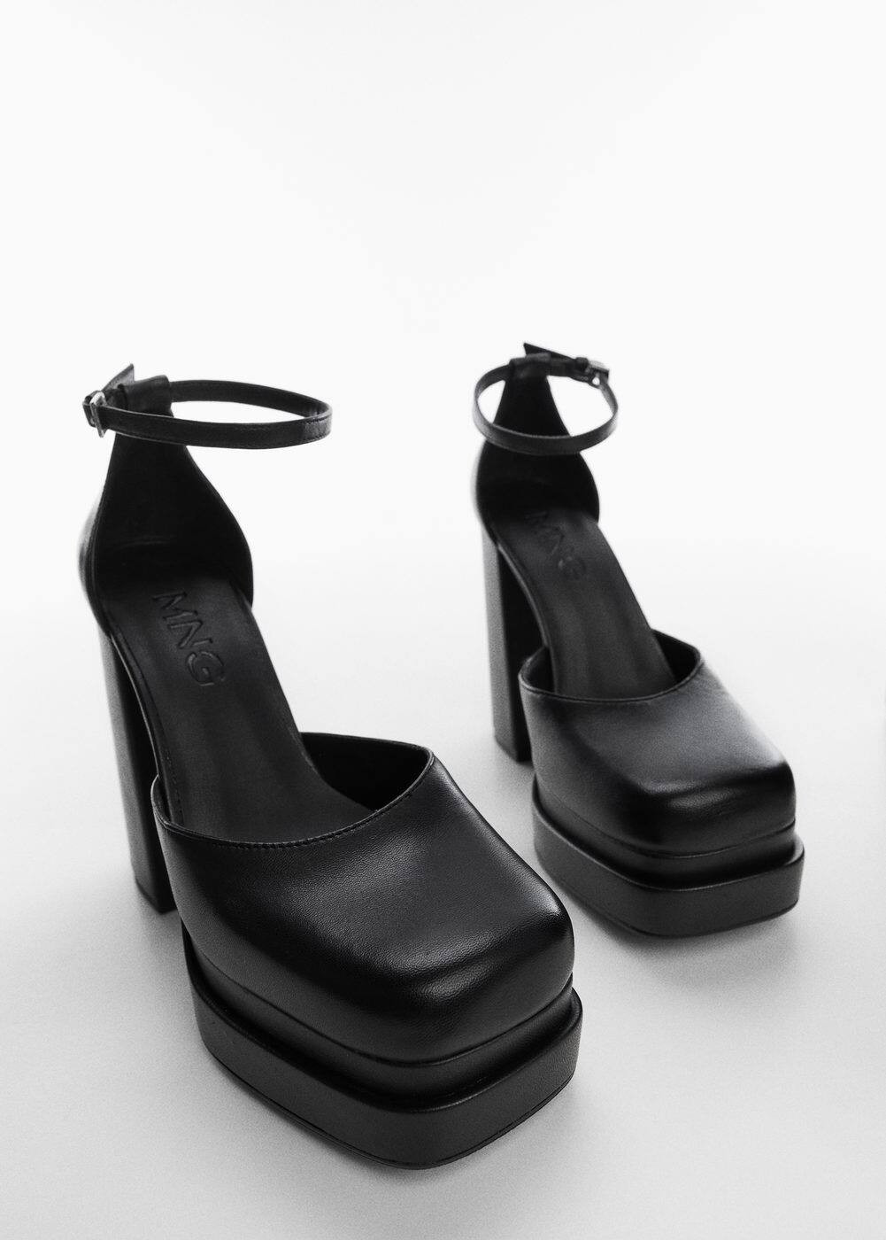 Chausses cuir plateforme -  Femme | Mango France | MANGO (FR)