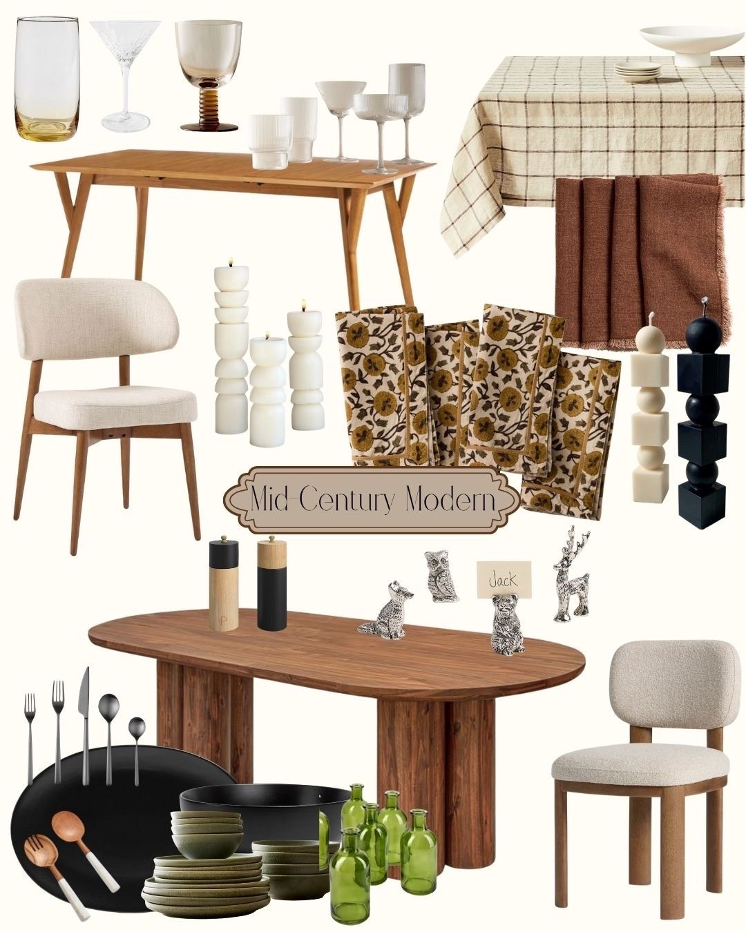 Our Mid-Century Modern Thanksgiving table blends wood tones, sleek lines and timeless accents for a look that’s effortlessly chic. Shop the look to recreate this retro-inspired setting for your own holiday gathering. #ThanksgivingTable #MidCenturyModern #HomeDecor

#LTKHome